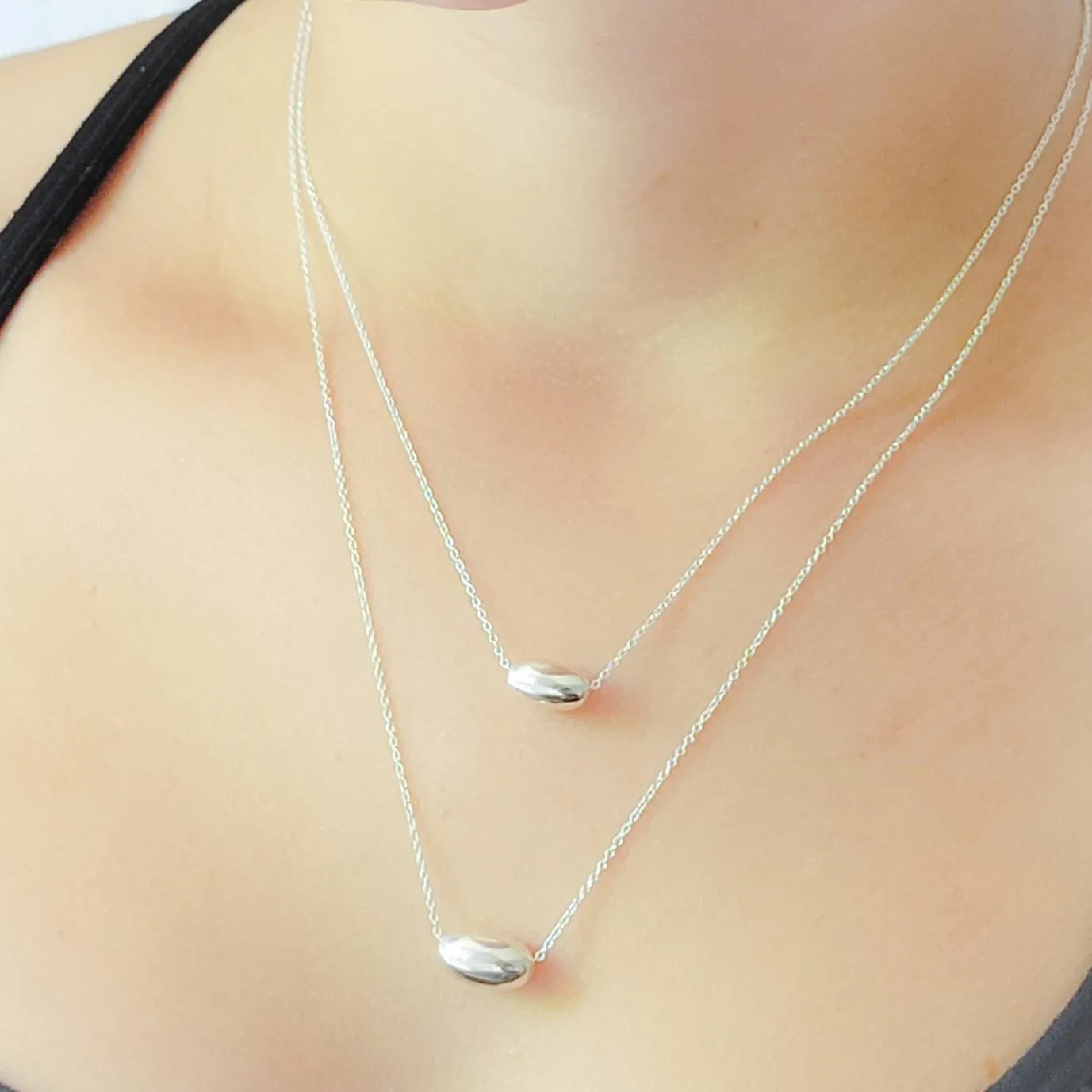 Modern Floating Bead Necklace