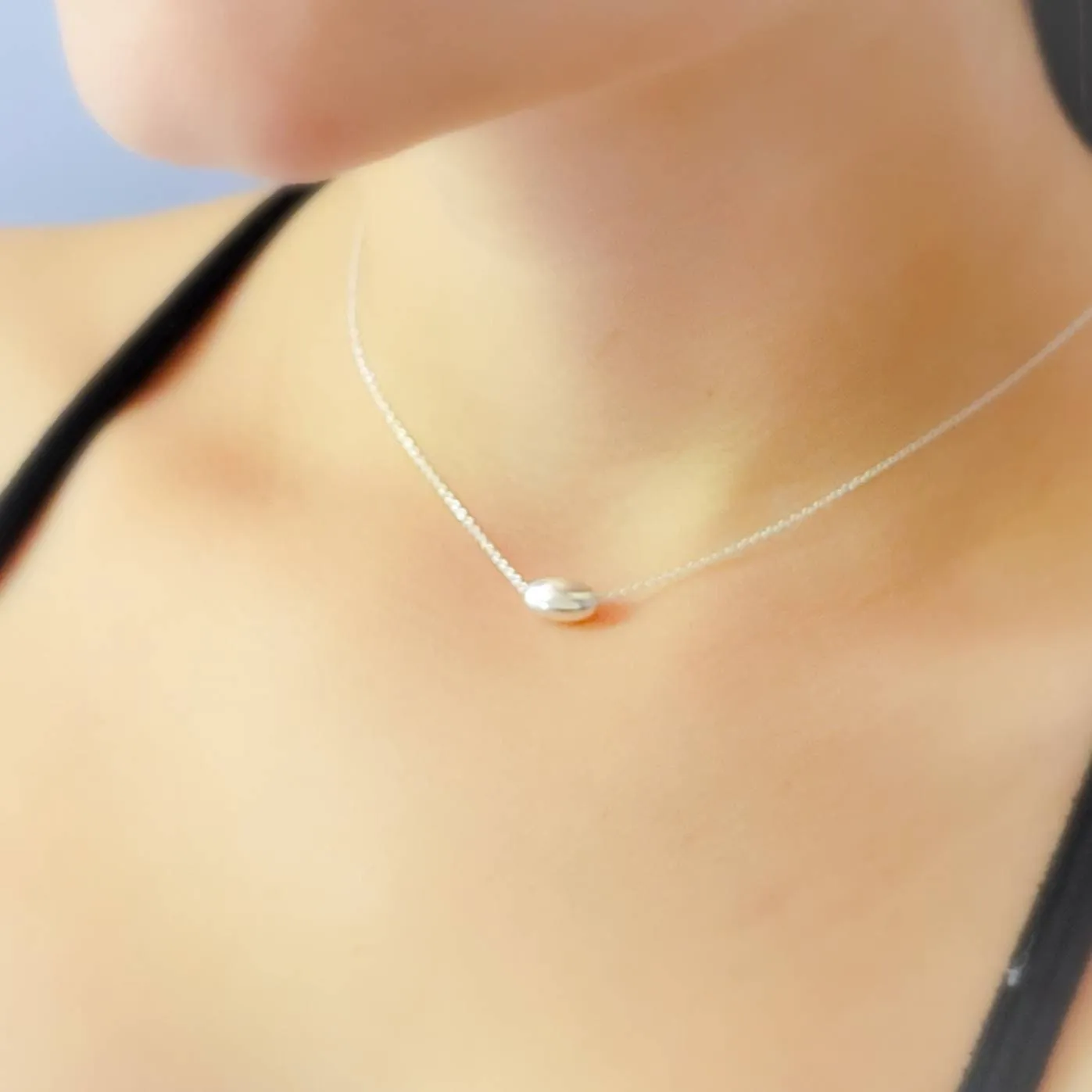 Modern Floating Bead Necklace