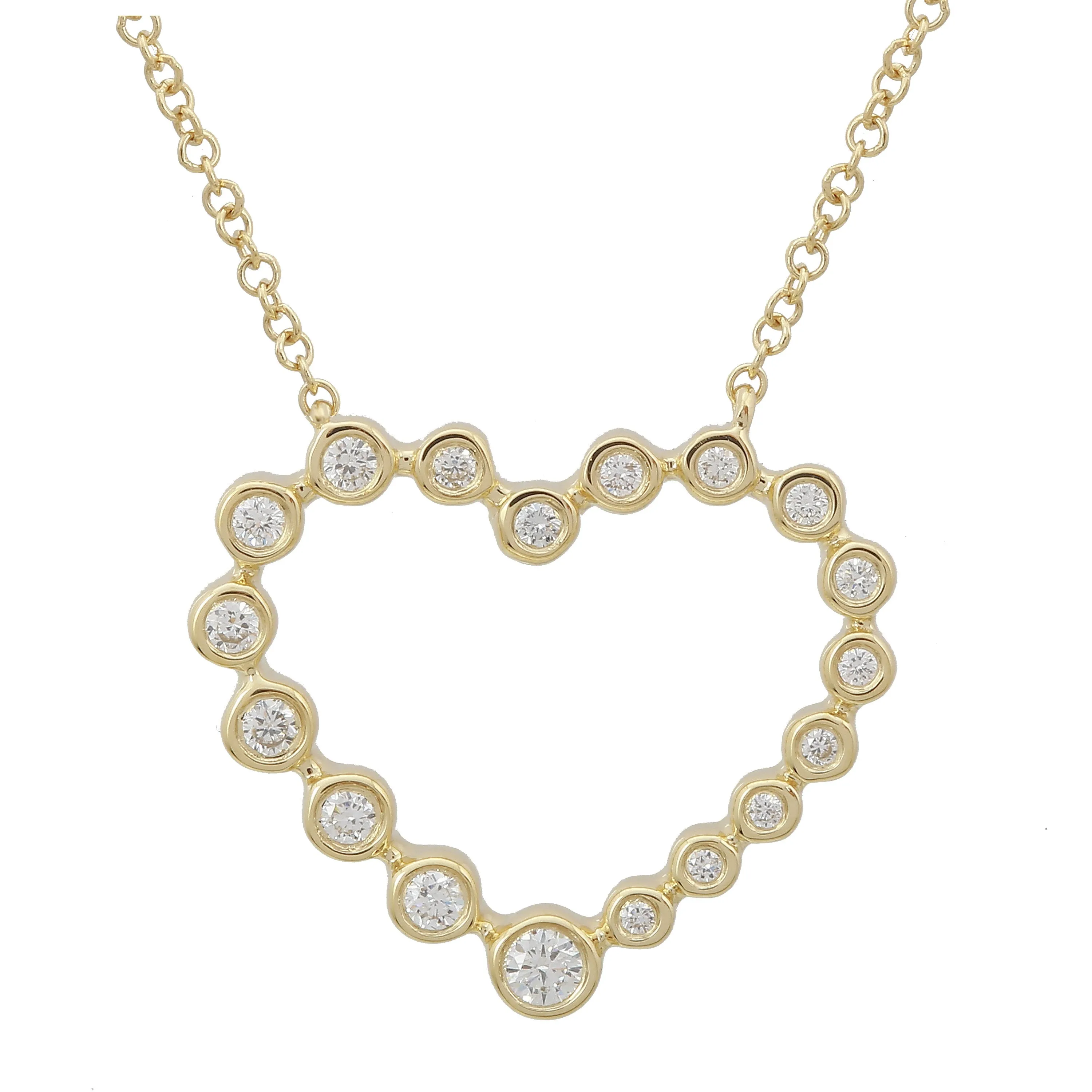 Open Heart Bezel Necklace