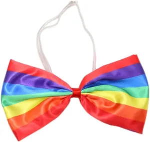 Rainbow Stripes Bowtie Pride Parade Huge Bow-Tie Rainbow Large Big Bowtie Rainbow Holiday Bow Tie JHP21