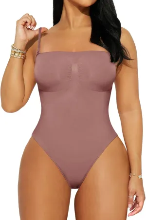 REORIA Shapewear Bodysuits for Women Tummy Control Seamless Body Shaper Sculpting Snatched Waist Butt Lifting Thigh Slimmer