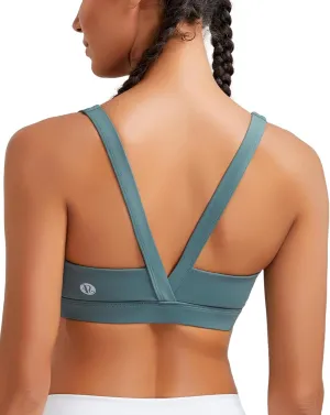 RUNNING GIRL Sports Bras for Women High Support,Molded Cup High Impact Sports Bra Criss Cross Strappy Workout Yoga Bra