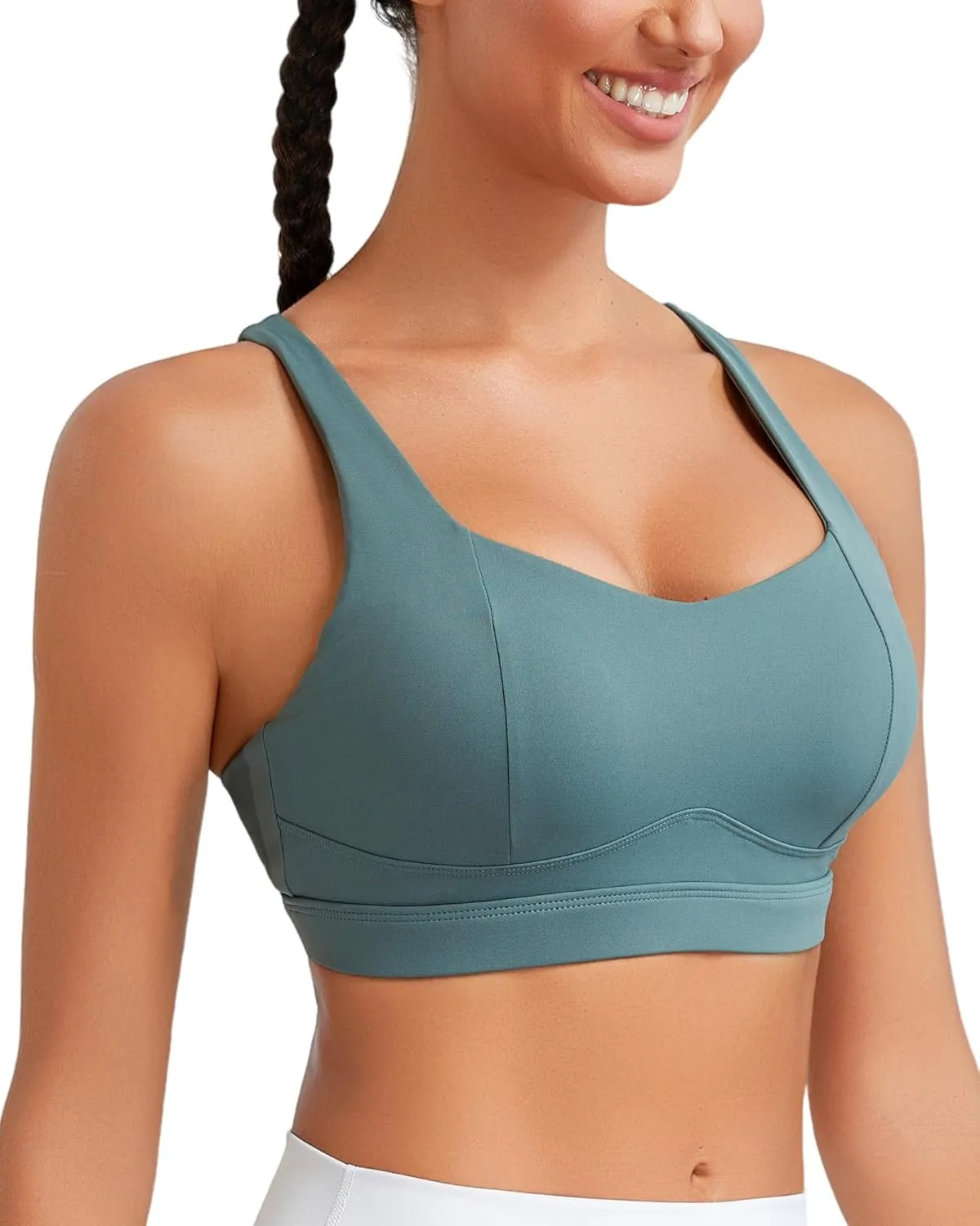 RUNNING GIRL Sports Bras for Women High Support,Molded Cup High Impact Sports Bra Criss Cross Strappy Workout Yoga Bra