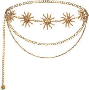 SCARLET DARKNES Women's Chain Belt Metal Waist Cowboy Belt Concho Belt for Dress