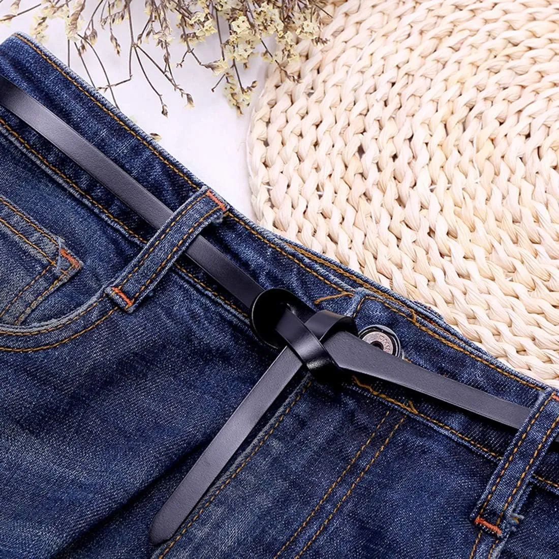 shengweiao Women's Adjustable Leather Belts Fashion Skinny Waist Strap