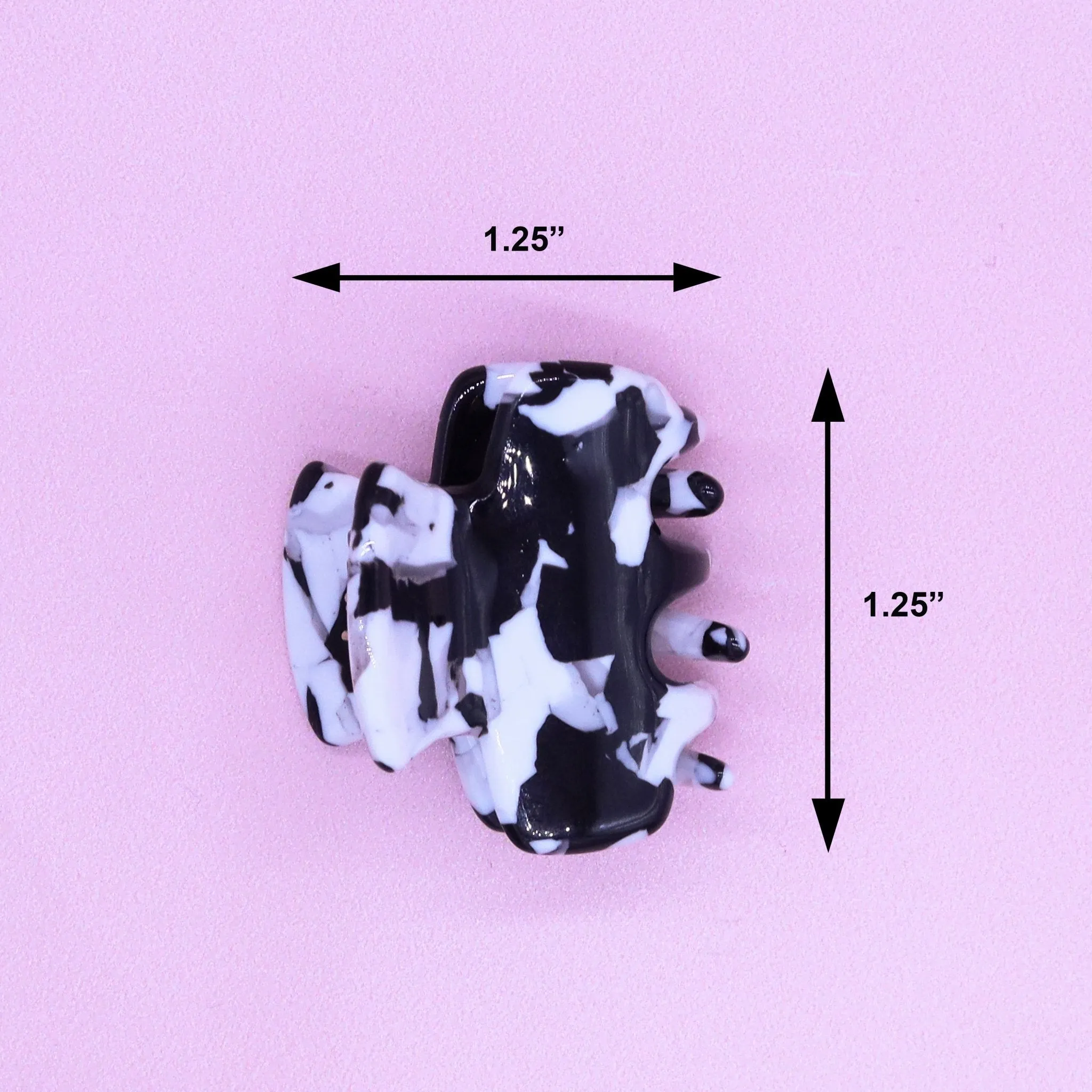 Small Square Tortoise Shell Hair Claw Clips - 2 Pack