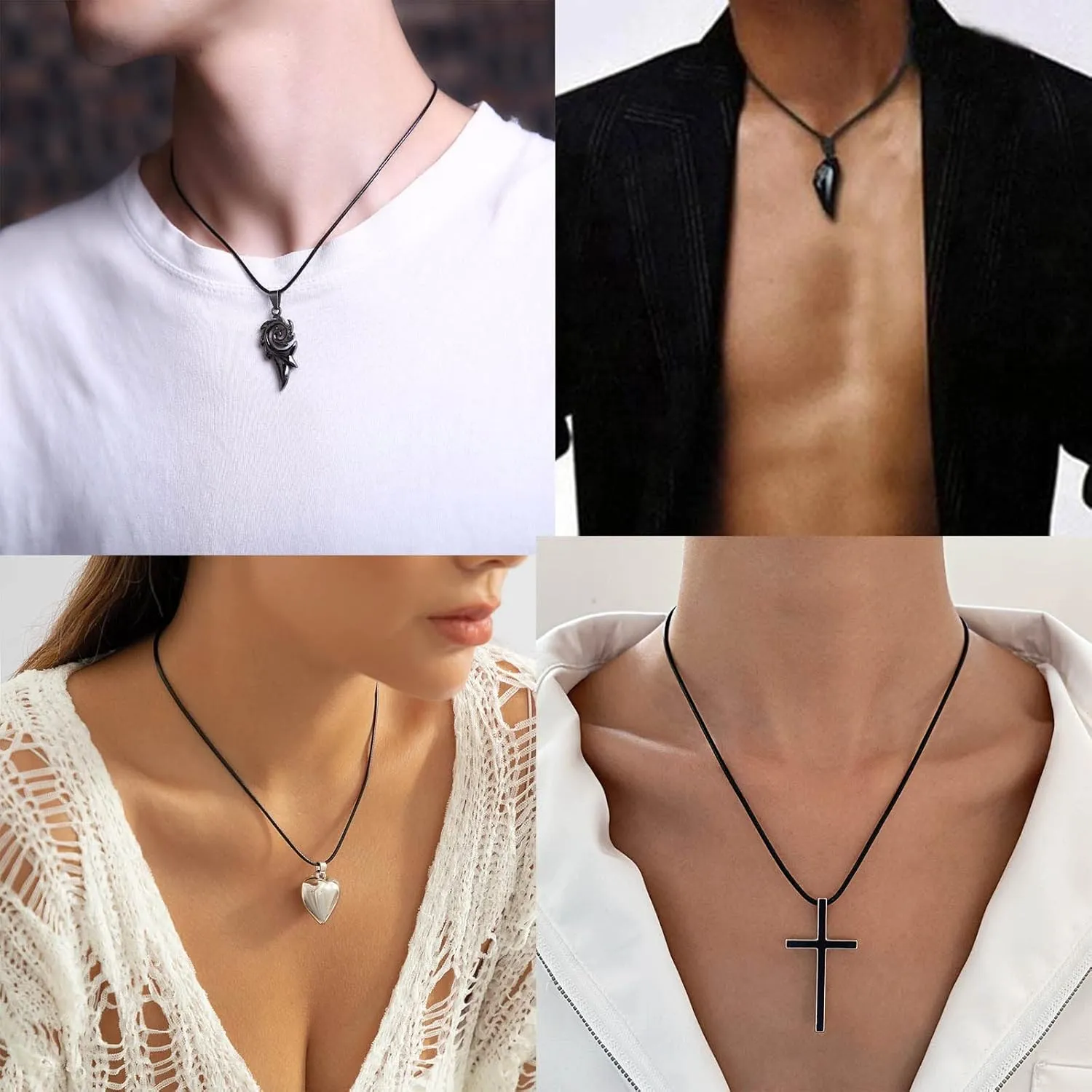 Sora Tuki Leather Necklace Cord with Clasp 16inch to 24inch Braided Rope Necklace for Men Women Stainless Steel Clasp 2mm Black Leather Cord Necklace Brown Leather Necklace