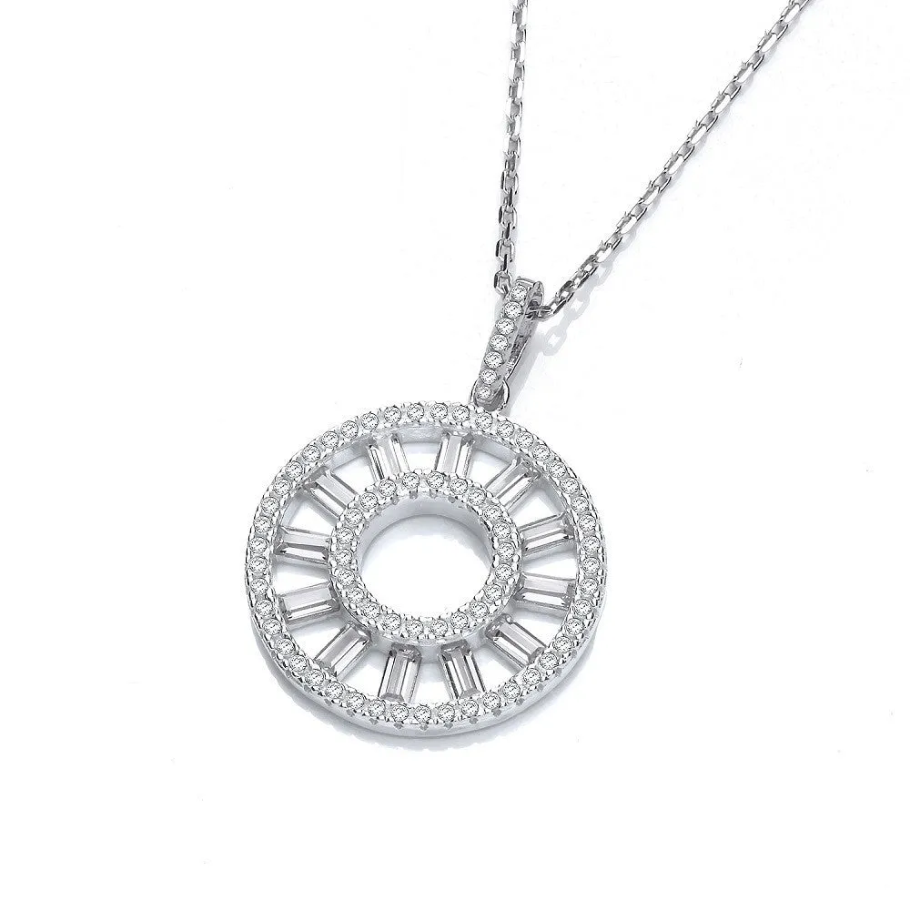Sterling Silver Circle of Life CZ Necklace