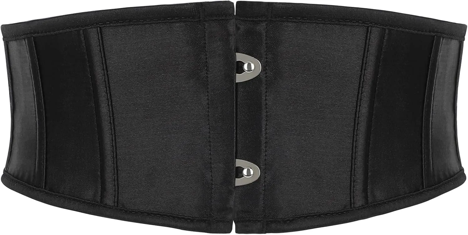 SUOSDEY Kids Jacquard Corset Belt with Soft Bones Girls Teens Pirate Halloween Renaissance Lace-up Black Waist Corset Belt