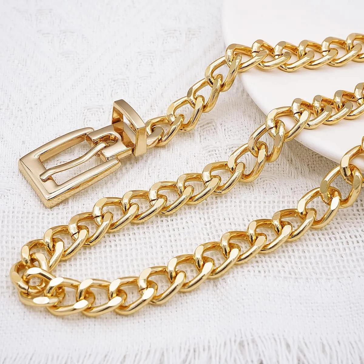 Suyi Chain Belt for Women Rhinestone Gold Chain Belt Multilayer Metal Waist Chain