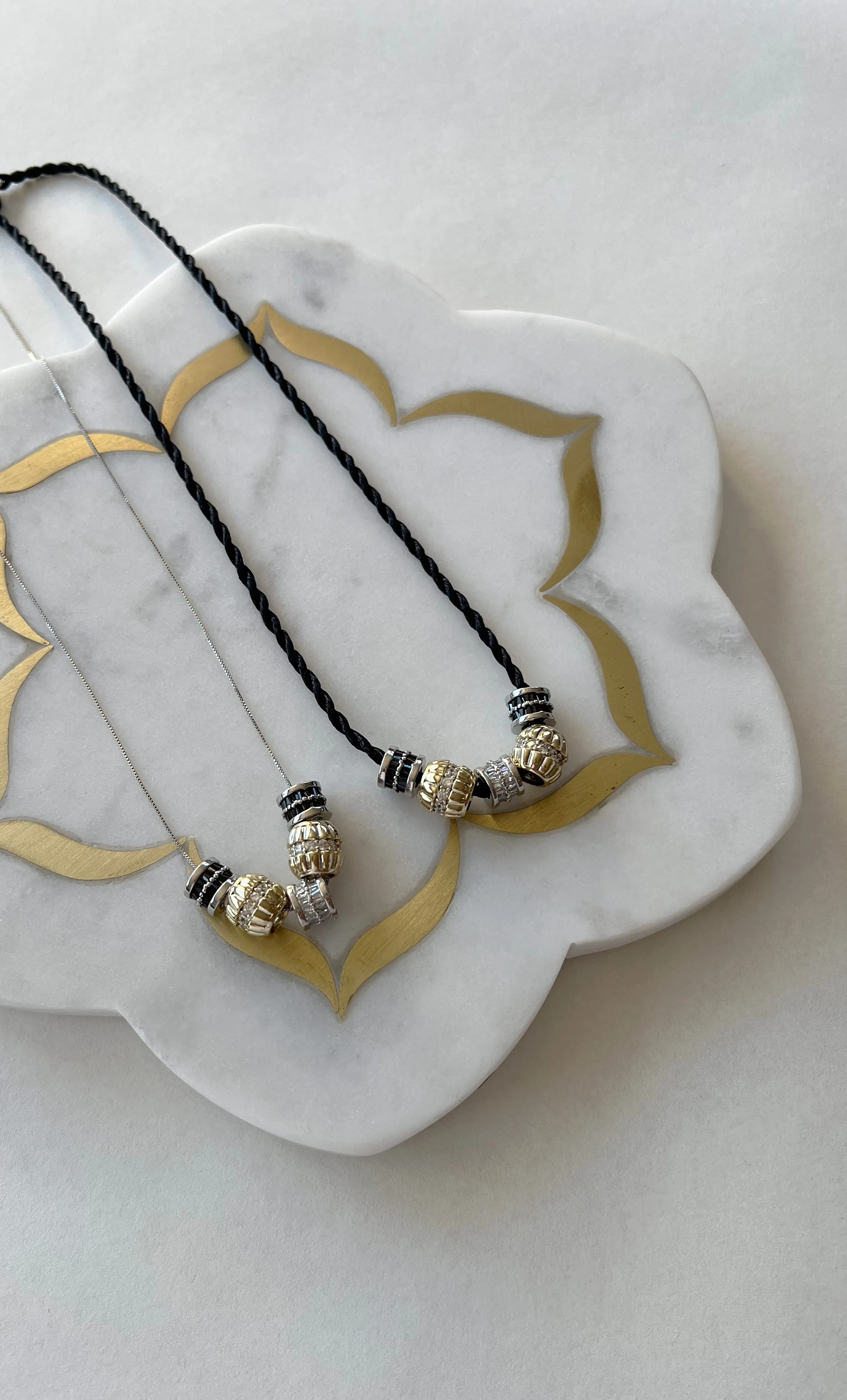 The Tunik Jewel's of the Night Necklace - White Gold Fill