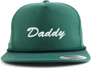 Trendy Apparel Shop Daddy Embroidered 5 Panel Flatbill Braid Snapback Golf Cap