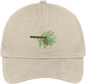 Trendy Apparel Shop Pinecone Embroidered Low Profile Soft Cotton Brushed Baseball Cap