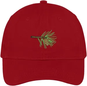 Trendy Apparel Shop Pinecone Embroidered Low Profile Soft Cotton Brushed Baseball Cap