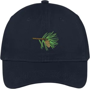 Trendy Apparel Shop Pinecone Embroidered Low Profile Soft Cotton Brushed Baseball Cap
