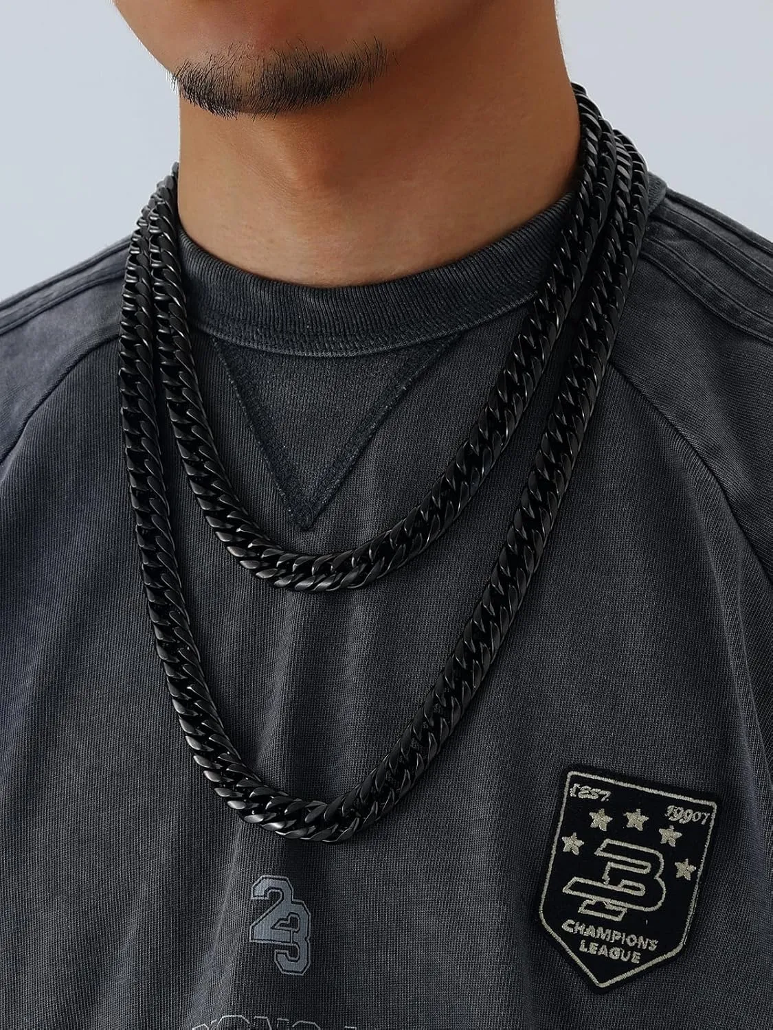 U7 Diamond Cut Miami Cuban Link Chain for Men Women Stainless Steel Curb Chain Necklace, Cool Hip Hop Jewelry Silver/Black/18K Gold Plated Chains, Width 3/6/9/12mm,18/20/22/24/26/28/30 Inch
