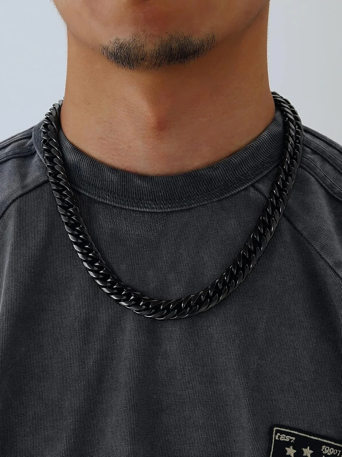 U7 Diamond Cut Miami Cuban Link Chain for Men Women Stainless Steel Curb Chain Necklace, Cool Hip Hop Jewelry Silver/Black/18K Gold Plated Chains, Width 3/6/9/12mm,18/20/22/24/26/28/30 Inch