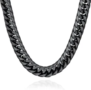 U7 Diamond Cut Miami Cuban Link Chain for Men Women Stainless Steel Curb Chain Necklace, Cool Hip Hop Jewelry Silver/Black/18K Gold Plated Chains, Width 3/6/9/12mm,18/20/22/24/26/28/30 Inch