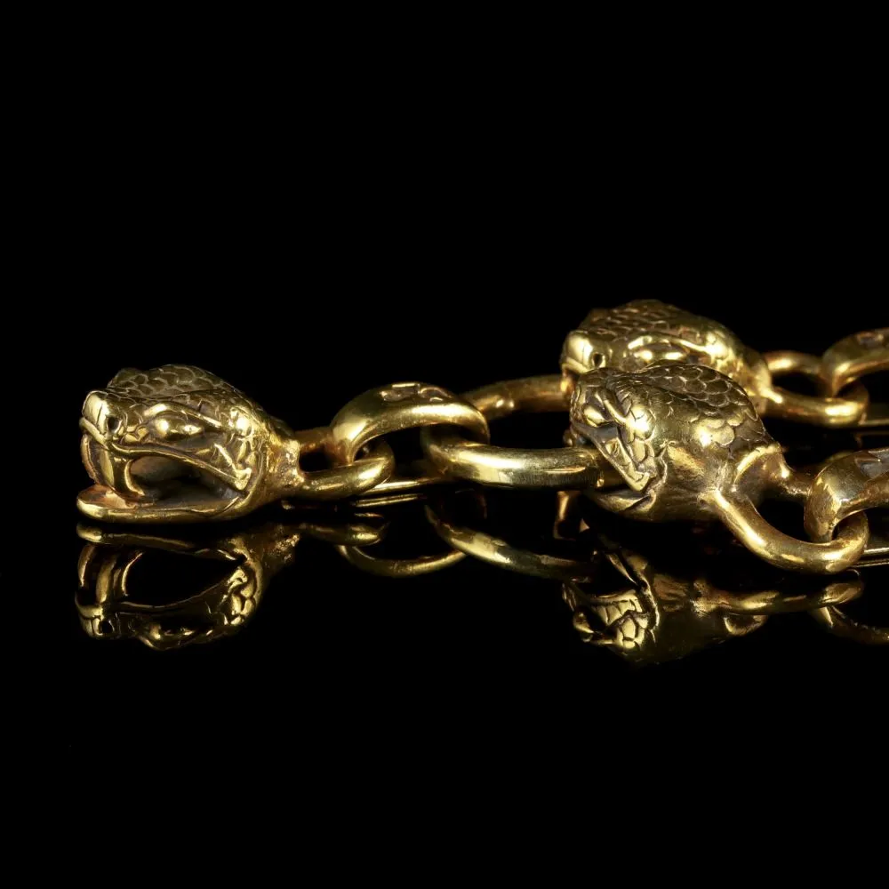Vintage Snake Collar 18Ct Gold Silver Necklace 288 Grams