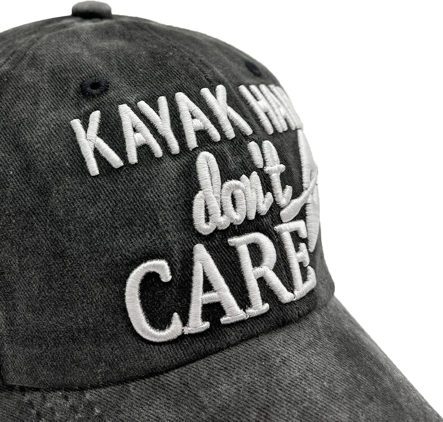 Women's Kayak Hair Don't Care Hat, Denim Washed Adjustable Baseball Cap