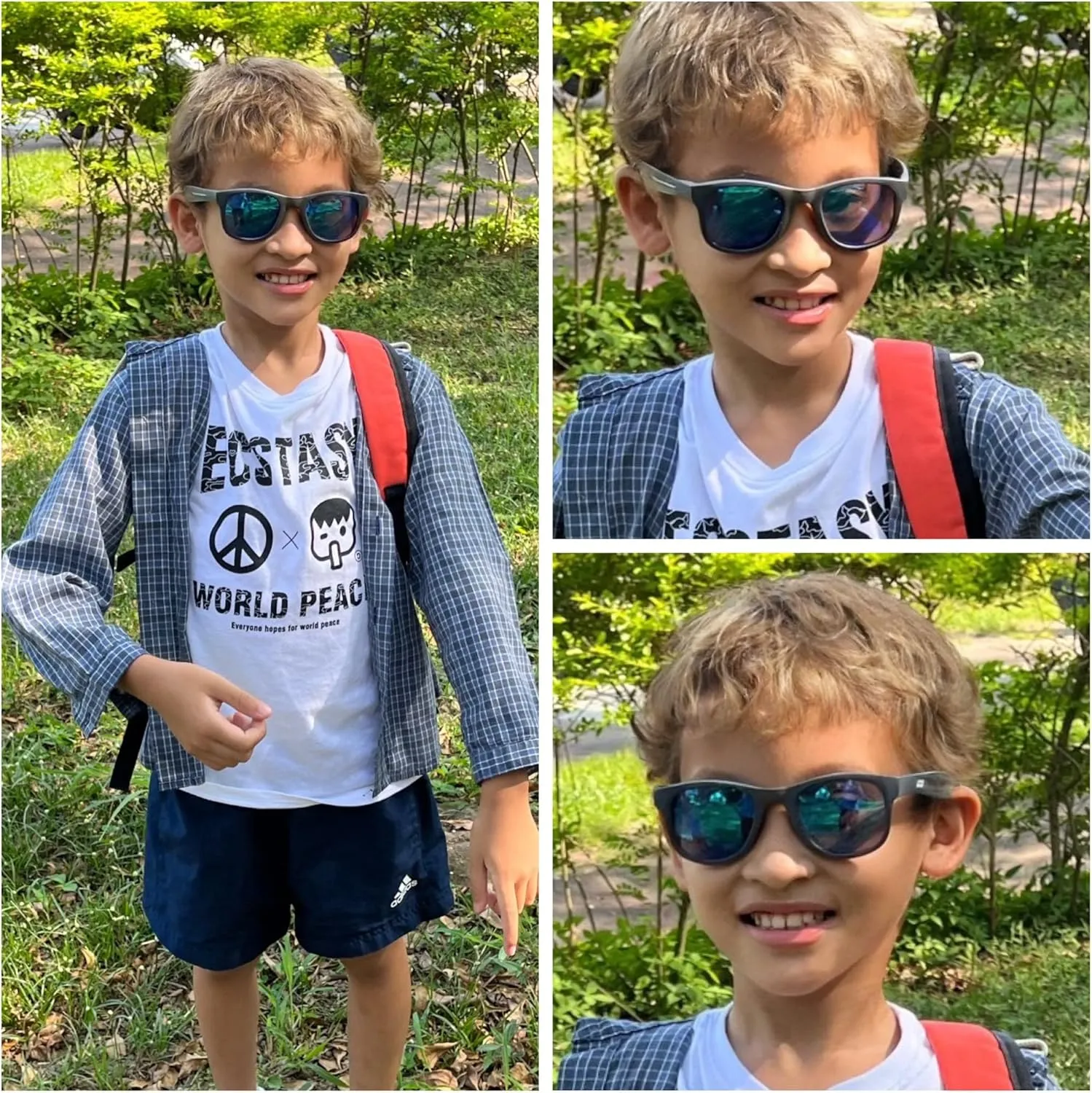 XII WY Kids Sunglasses Polarized UV Protection Flexible Rubber Glasses Shades for Boys Girls