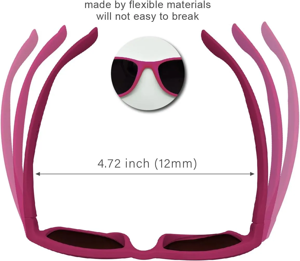 XII WY Kids Sunglasses Polarized UV Protection Flexible Rubber Glasses Shades for Boys Girls